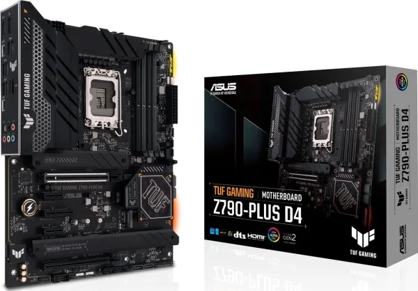 ASUS TUF GAMING Z790-PLUS D4 - Bundkort - ATX - LGA1700 sokkel - Z790 Chipset - USB-C 3.2 Gen 2x2, USB-C 3.2 Gen2, USB 3.2 Gen 1, USB 3.2 Gen 2 - 2.5 Gigabit LAN, Wi-Fi 6, Bluetooth - onboard grafik (CPU påkrævet) - HD Audio (8-kanaler)