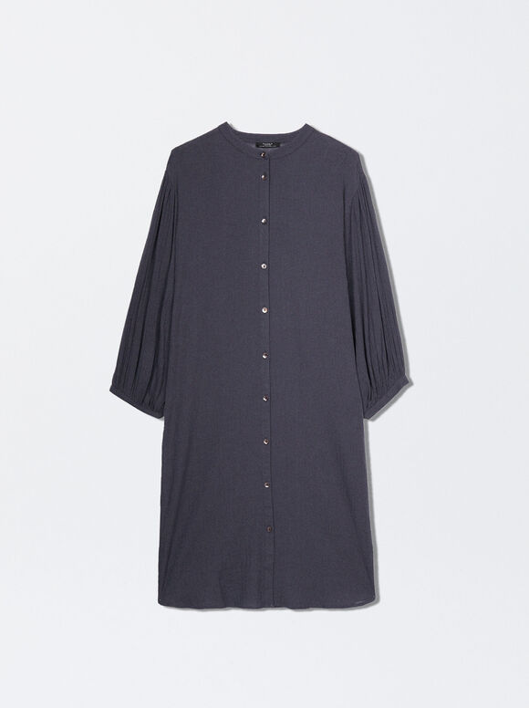 Vestido camisa de algodão - Cinza