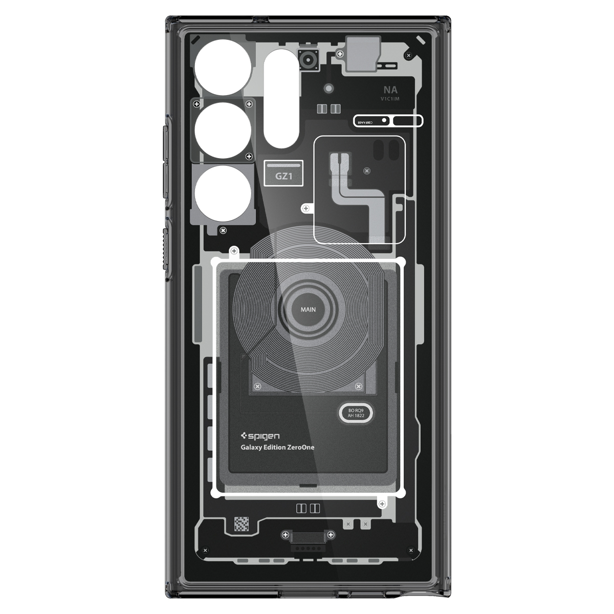 Samsung Galaxy S23 Ultra 5G Zero One Ultra Hybrid Case Hülle (ACS05620) - Grau/Transparent