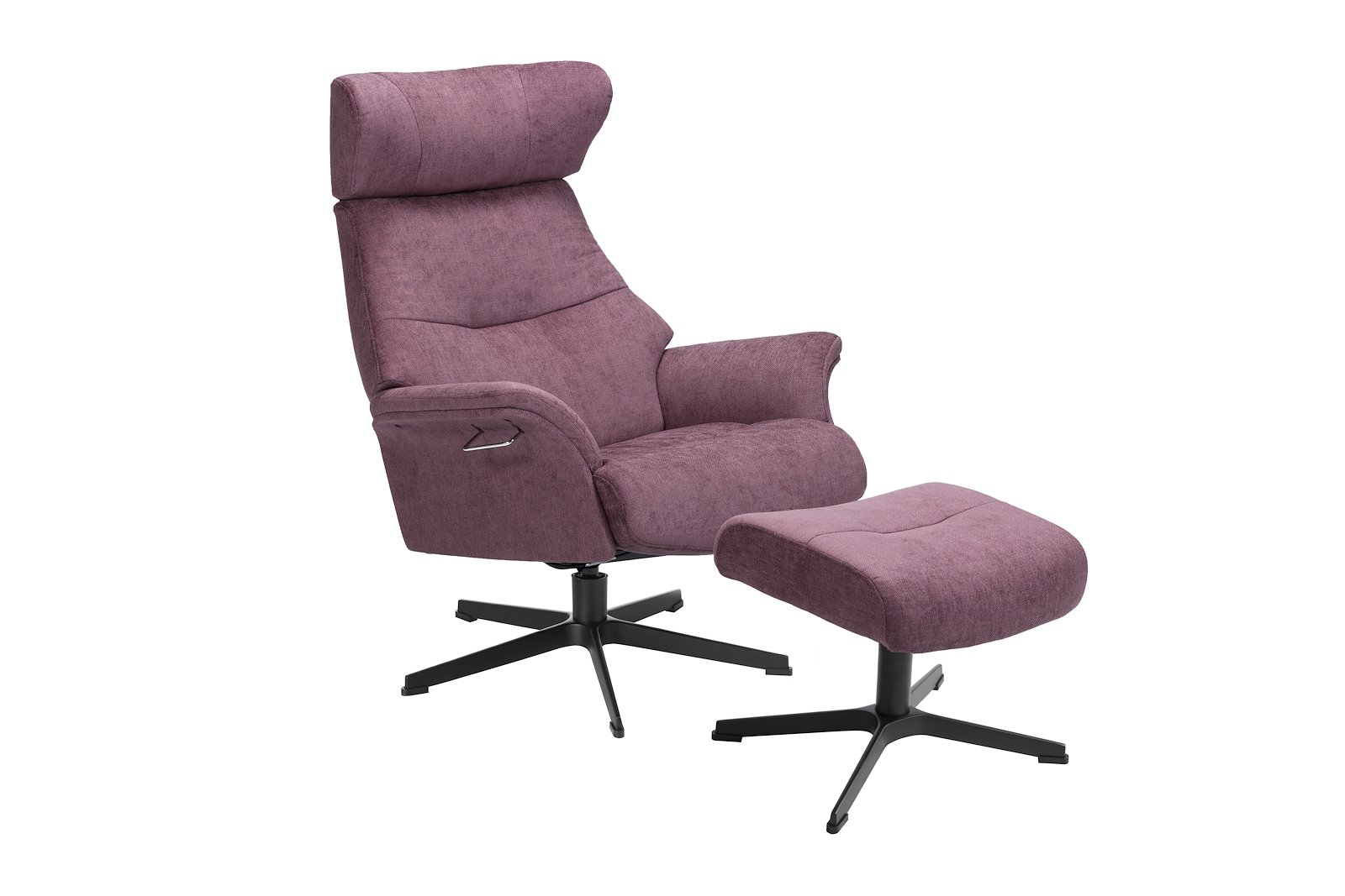 Air lenestol Tekstil Evita 1373-33 Lavendel, standard svingfot sort alu. Skrog helkledd