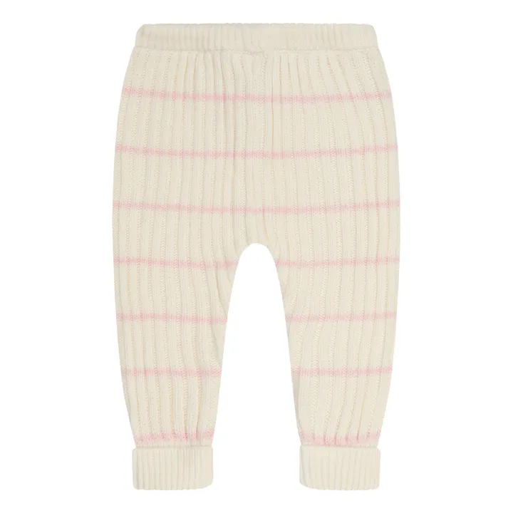 Illoura the Label Legging Tricot Coton Bio Rayé Joey | Ecru