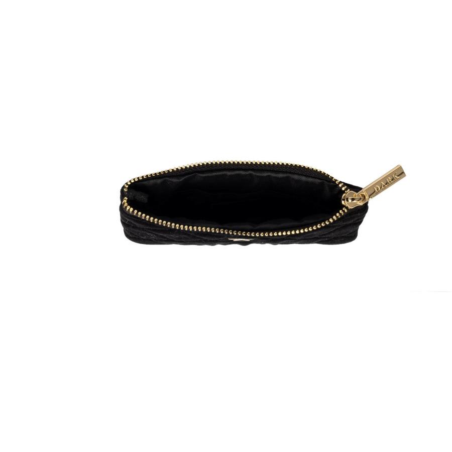 DARK Velvet Quilted Mini Pouch Black