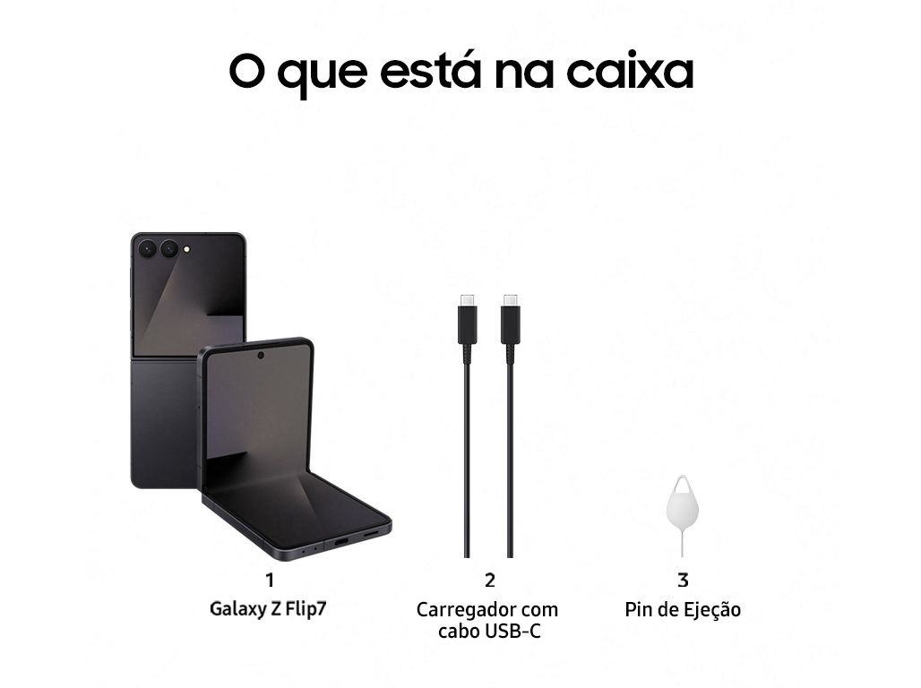 SMARTPHONE SAMSUNG GALAXY Z FLIP 7 512GB PRETO