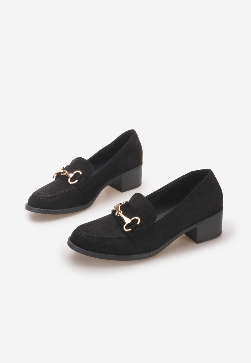 Mocassins à talon noirs Empress