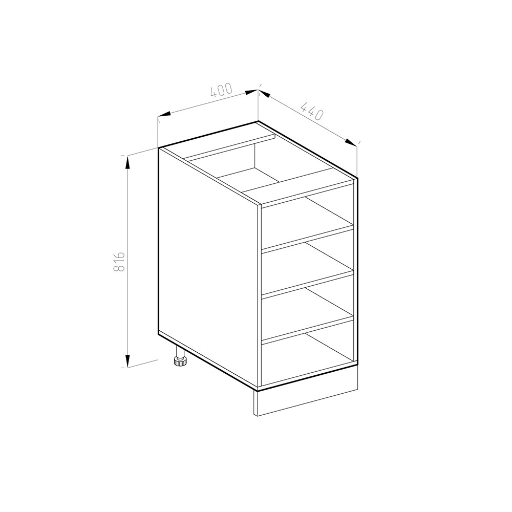 Vicco Regalunterschrank Küchenschrank Küchenzeile R-Line 40 cm Eiche Fächer