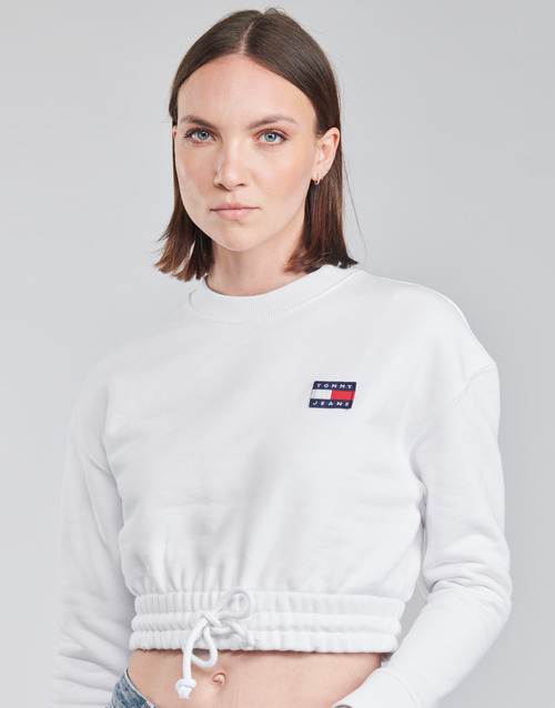 Tommy Jeans - TJW SUPER CROPPED BADGE CREW - Blanc