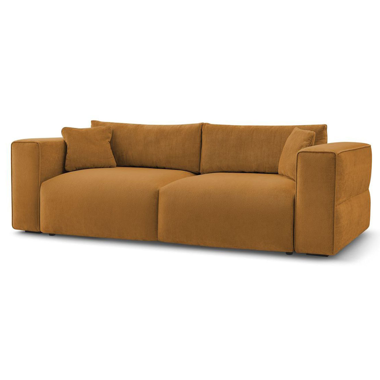 Bobochic Canapé convertible coffre ezechiel orange - 265x109x82 cm