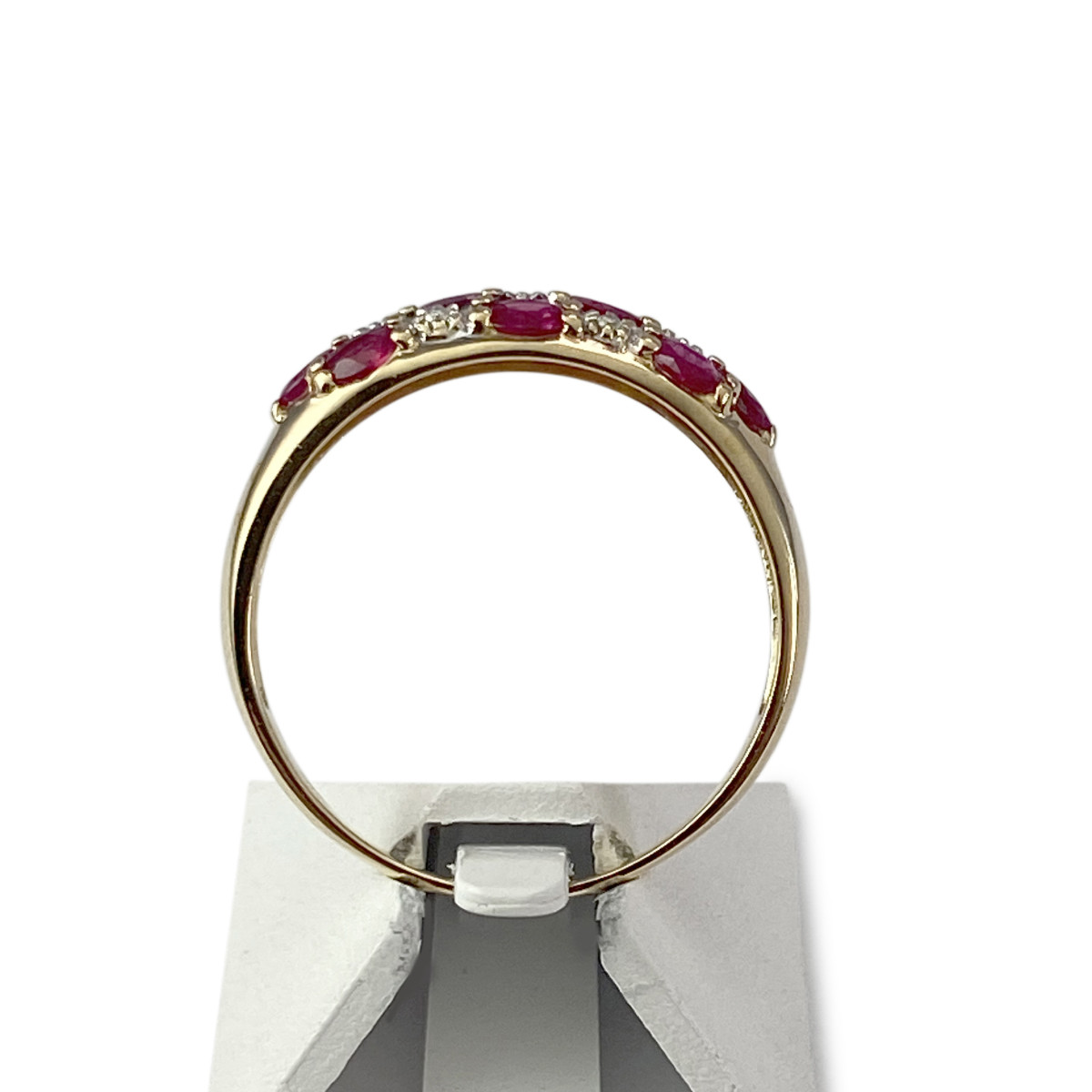 Bague d'occasion or 750 2 tons rubis et diamants