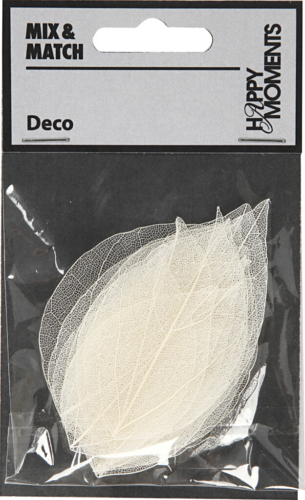 Skeletblade - L 6-8 CM - Hvid - 20 Stk