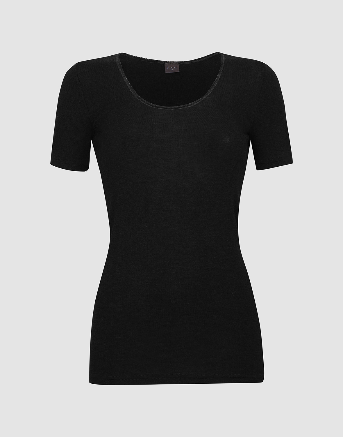 T-shirt van merinowol voor dames in Zwart