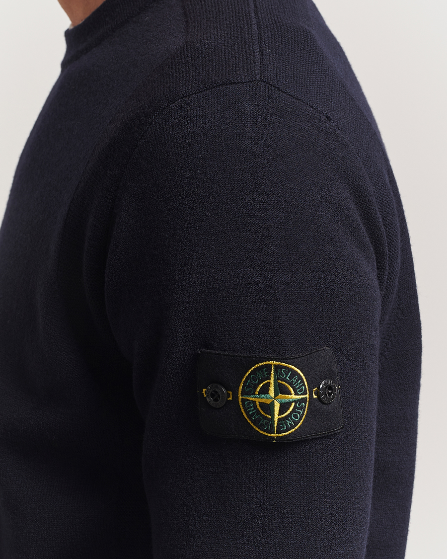Stone Island Stretch Wool Knitted Jumper Navy