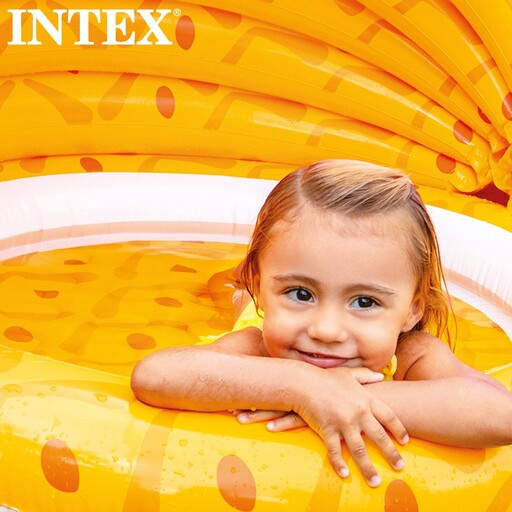 Piscina inflável infantil Intex com cobertura em formato de abacaxi
