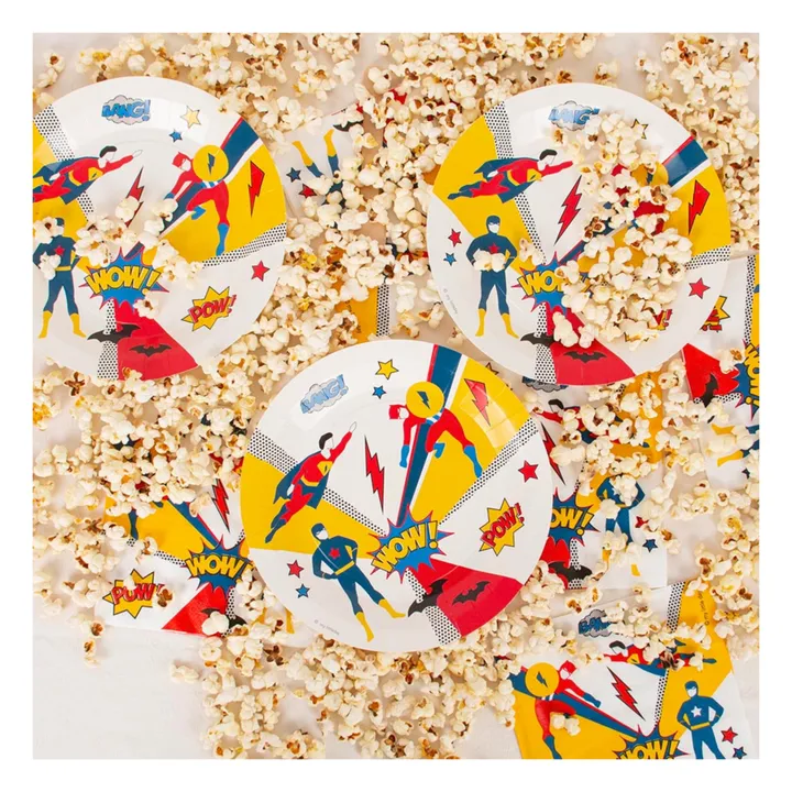 My Little Day Assiettes en carton Super-Héros - Lot de 8