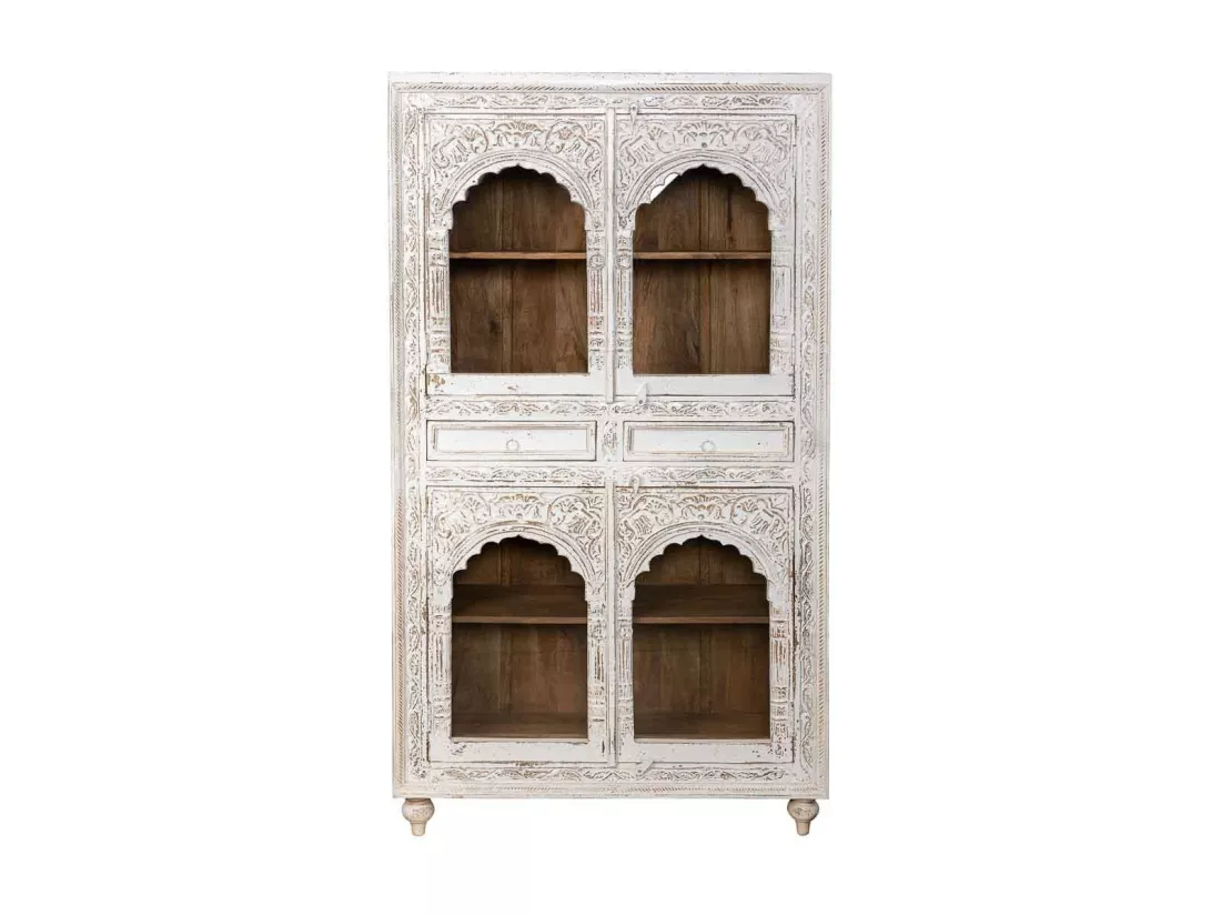 Vitrine en bois blanc 107x43x493
