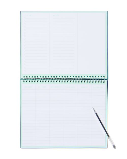 planificateur hebdomadaire avec spirale 21x37 étoiles