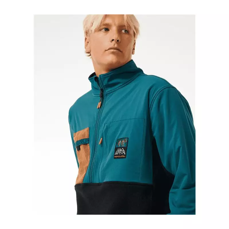 Sweat RIPCURL Anti Series Journey Zip Crew Blue Green