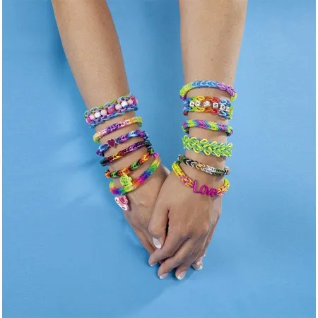 Folia 339549 Rubber Loops Blüten bunt sortiert, 500 Gummibänder
