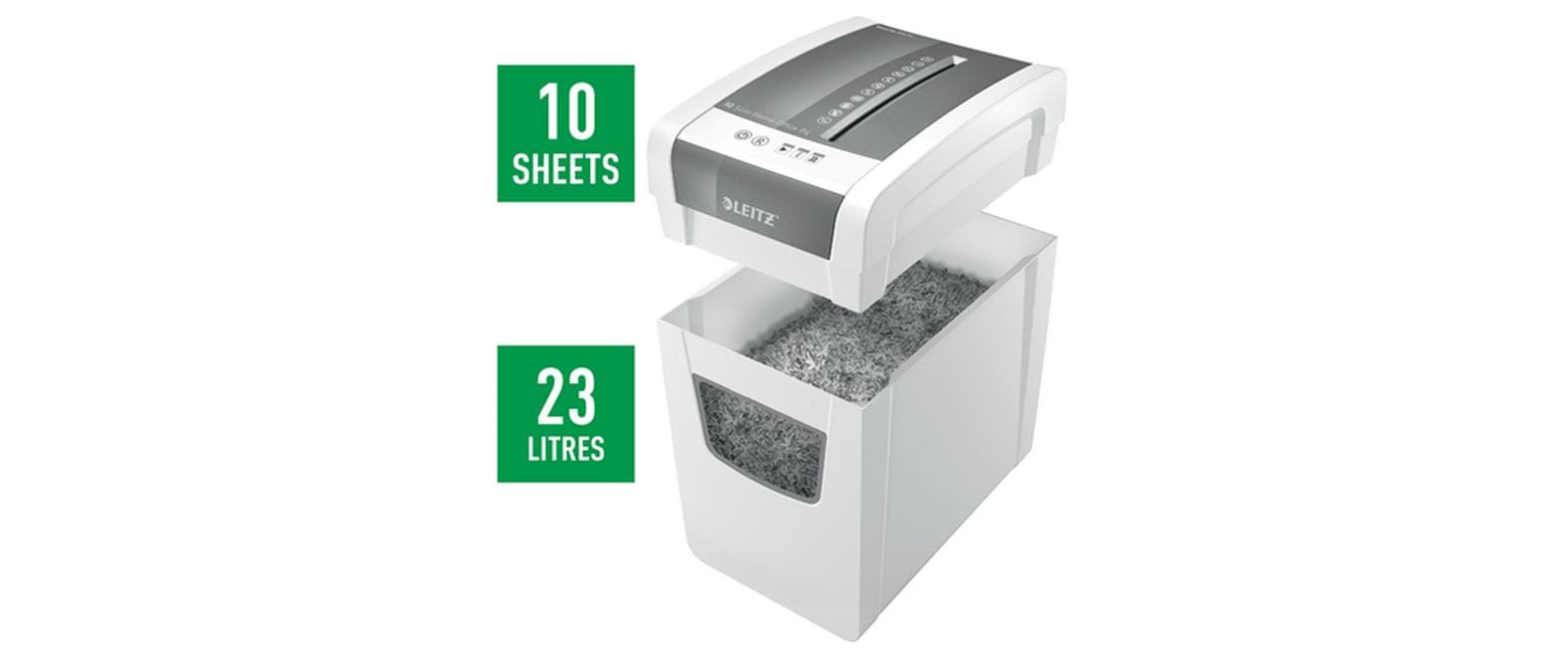 Aktenvernichter IQ Slim Office P-4, 10 Blatt<br>Manueller Dokumentenvernichter mit Partikelschnitt für die sichere Vernichtung vertraulicher Unterlagen