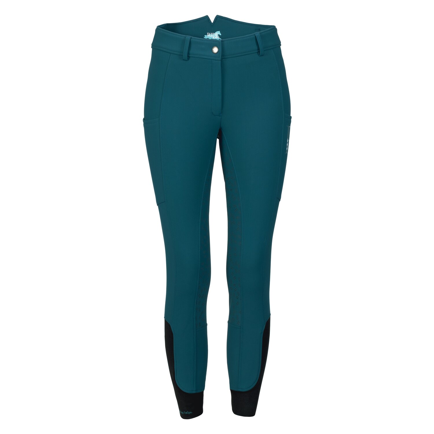 RIDE now Softshell Grip-Vollbesatz-Reithose  - shaded teal