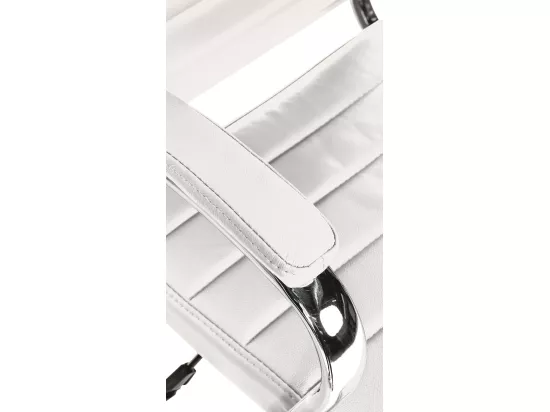 Chaise de bureau - Véritable cuir & Blanc - Blanc - Mollis