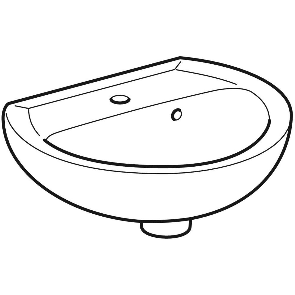 Geberit Bastia fontein rond met kraangat 40x33cm wit glans