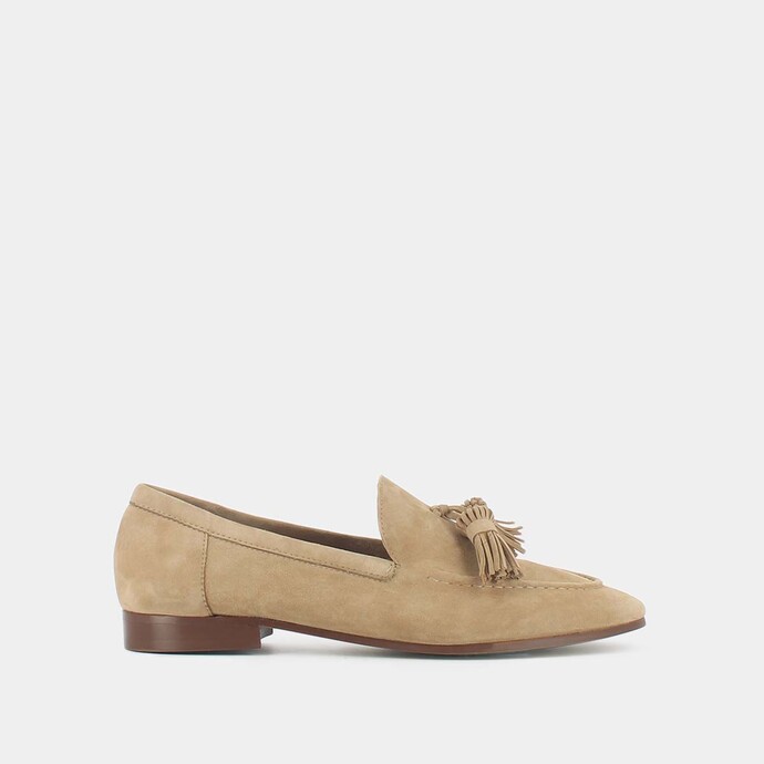Mocassins à glands  en velours camel