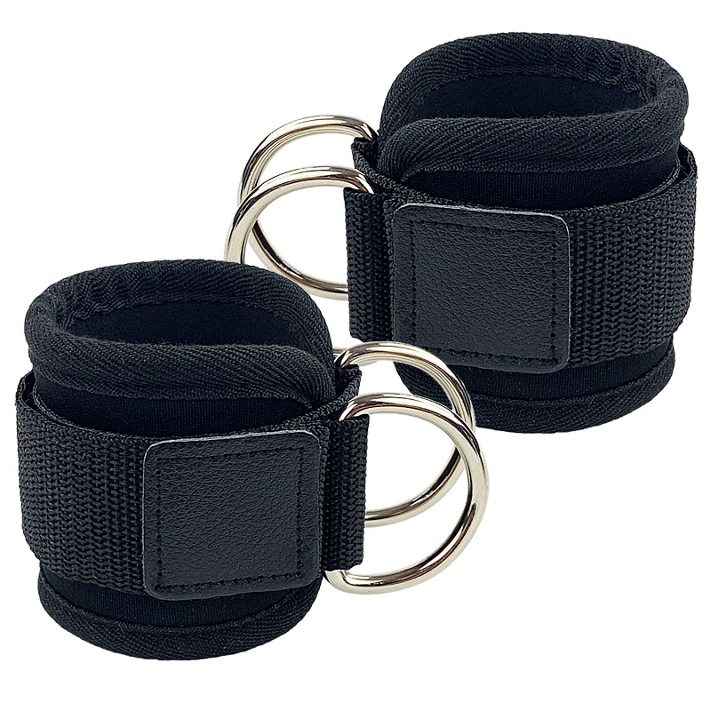 (1Paar) Unisex Knöchelriemen Ankle Straps Fitness Kabelzug Fussschlaufen - Schwarz