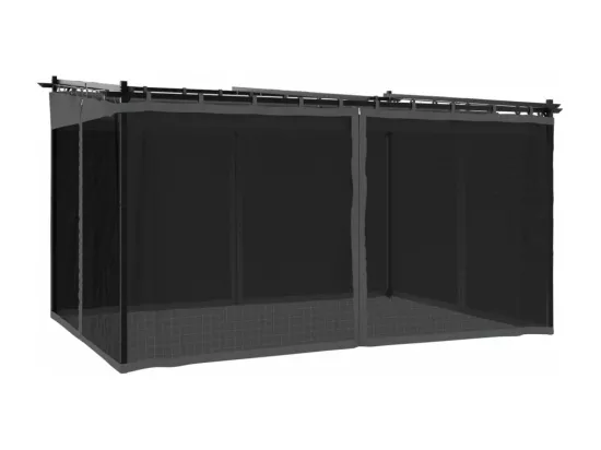 Tonnelle avec parois en filet anthracite 4x3 m acier