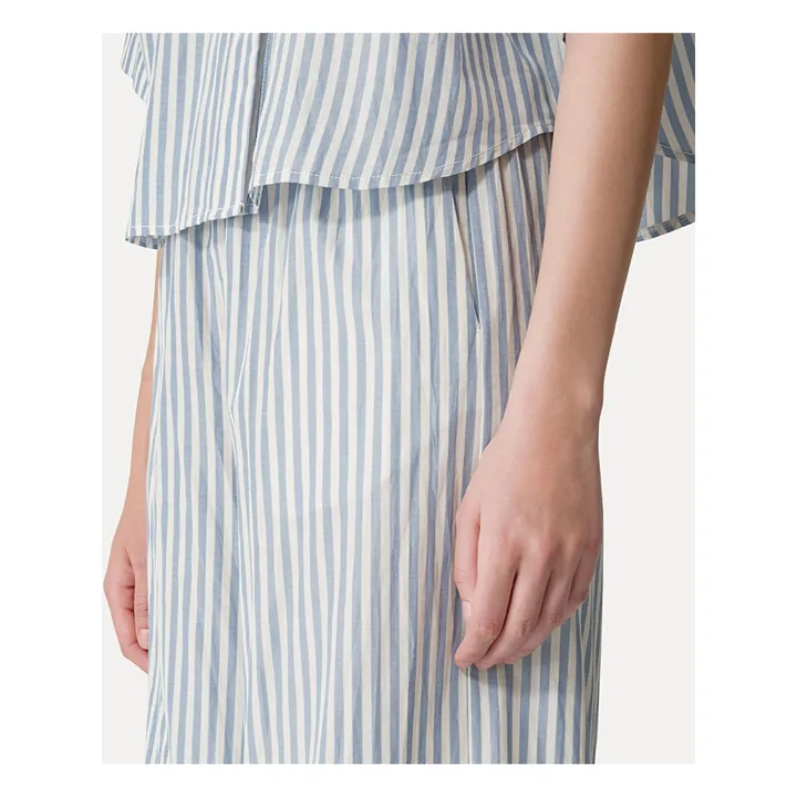 Forte Forte Pantalon Palazzo Rayures Taffetas | Bleu ciel