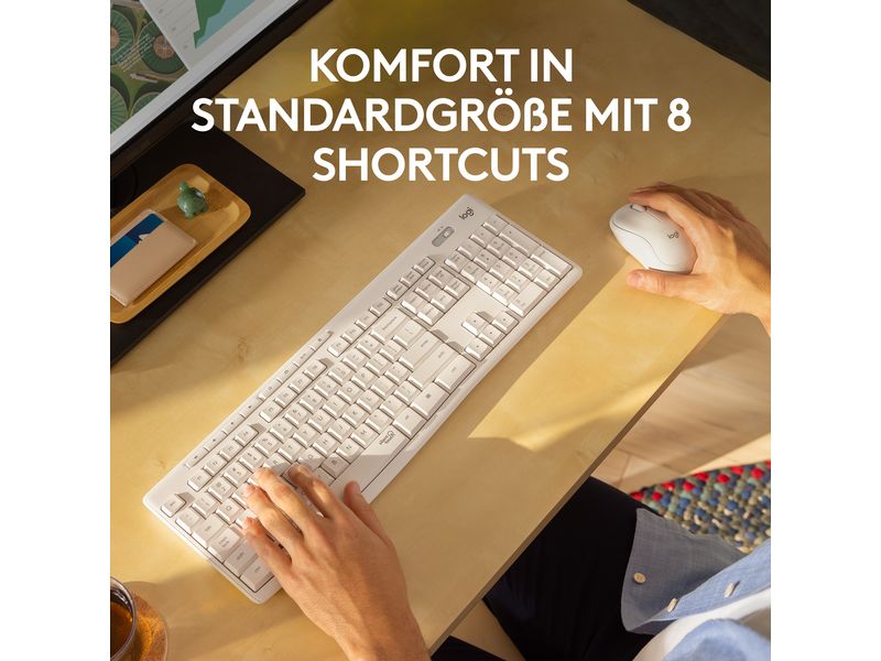 Logitech Tastatur-Maus-Set MK295 White CH-Layout Kabelloses Tastatur-Maus-Set