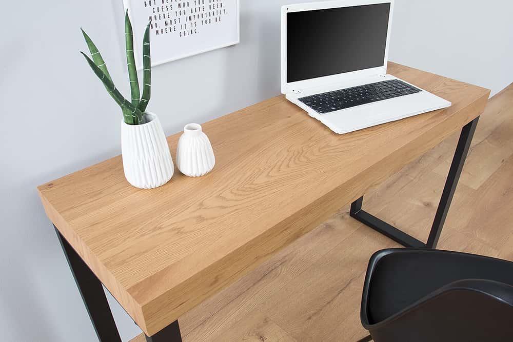 Design Konsole OAK DESK 120cm Eiche Vintage Metallgestell Schreibtisch