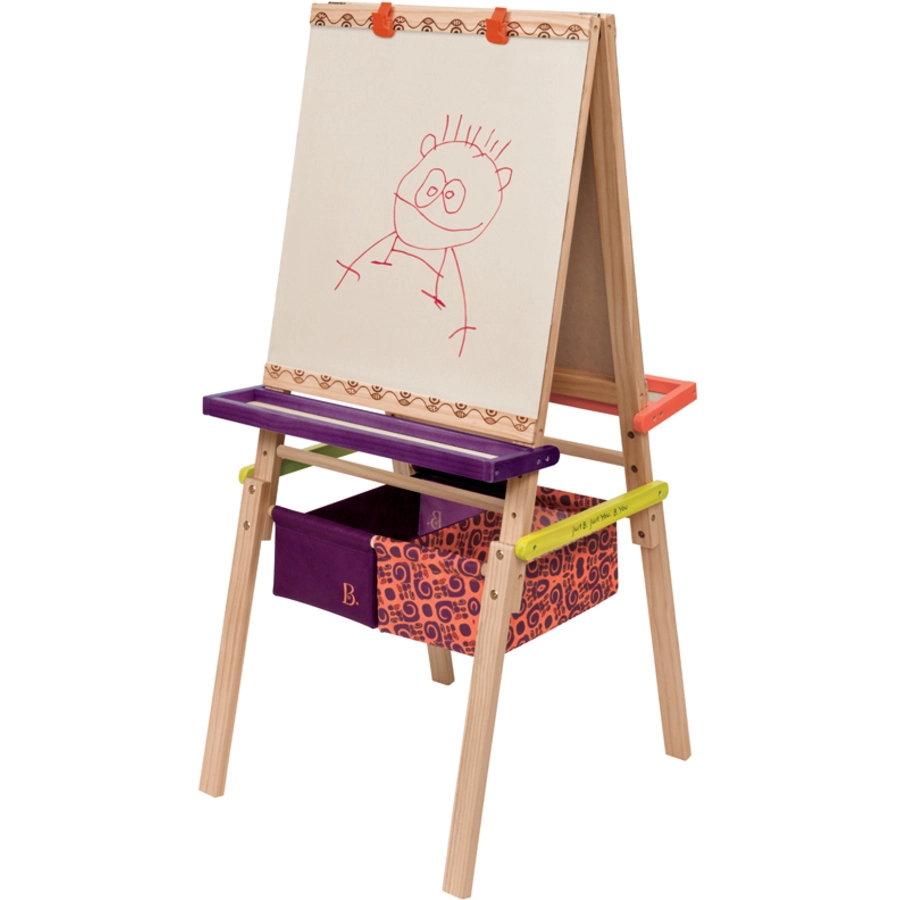 B.TOYS B. Holz-Staffelei - Mal Standtafel für Kinder Mehrfarbig