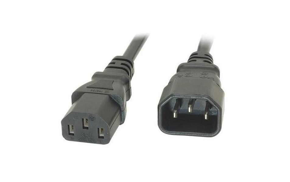 Gerätekabel 1 m C13-C143-Polig, Stecker zu Buchse