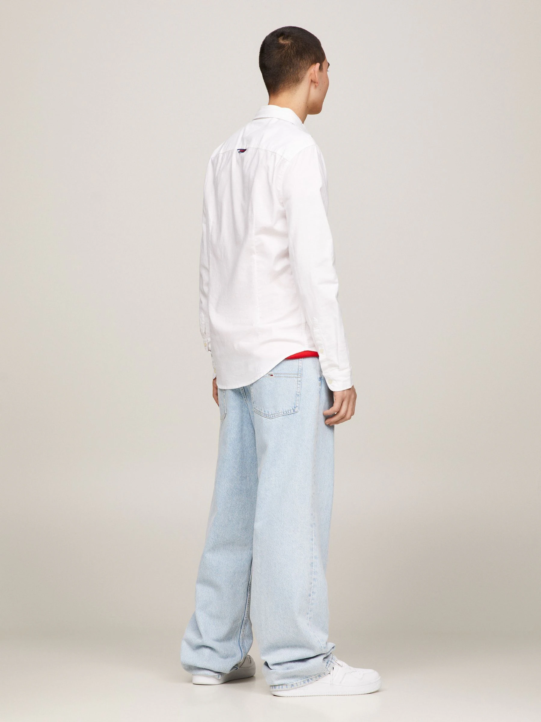 Wit - Tommy Jeans Slim Stretch Oxford Shirt
