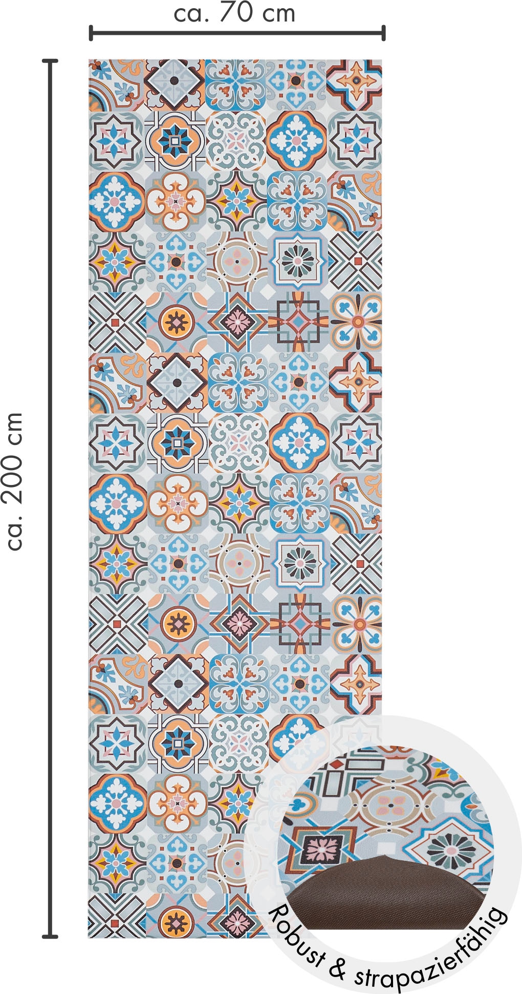 Andiamo Vinylteppich »Marrakesch« rechteckig 3,5 mm Höhe abwischbar, rutschhemmend, Fliesen oder Beton Design, auch als Läufer