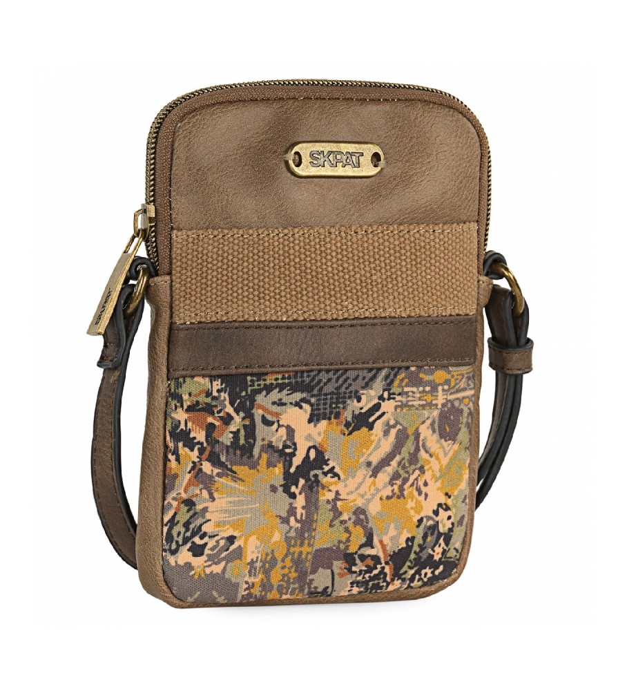 Mini Bolsa para Celular Skpat com Proteção RFID 312721 Marrom - 11x16,5x1,5cm -