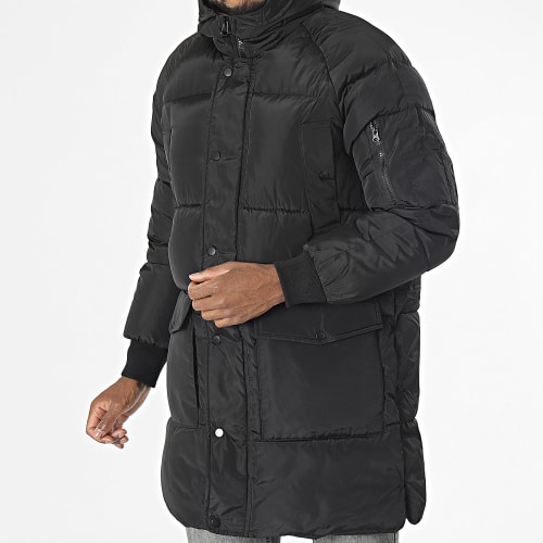 Doudoune Capuche Longue Noir
