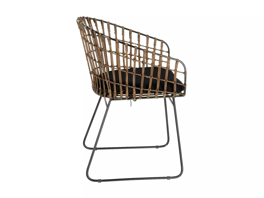 Fauteuil Rotin Marron/Métal - CARAMELO