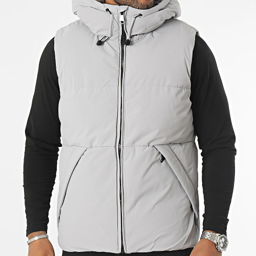 Doudoune Capuche Sans Manches Gris