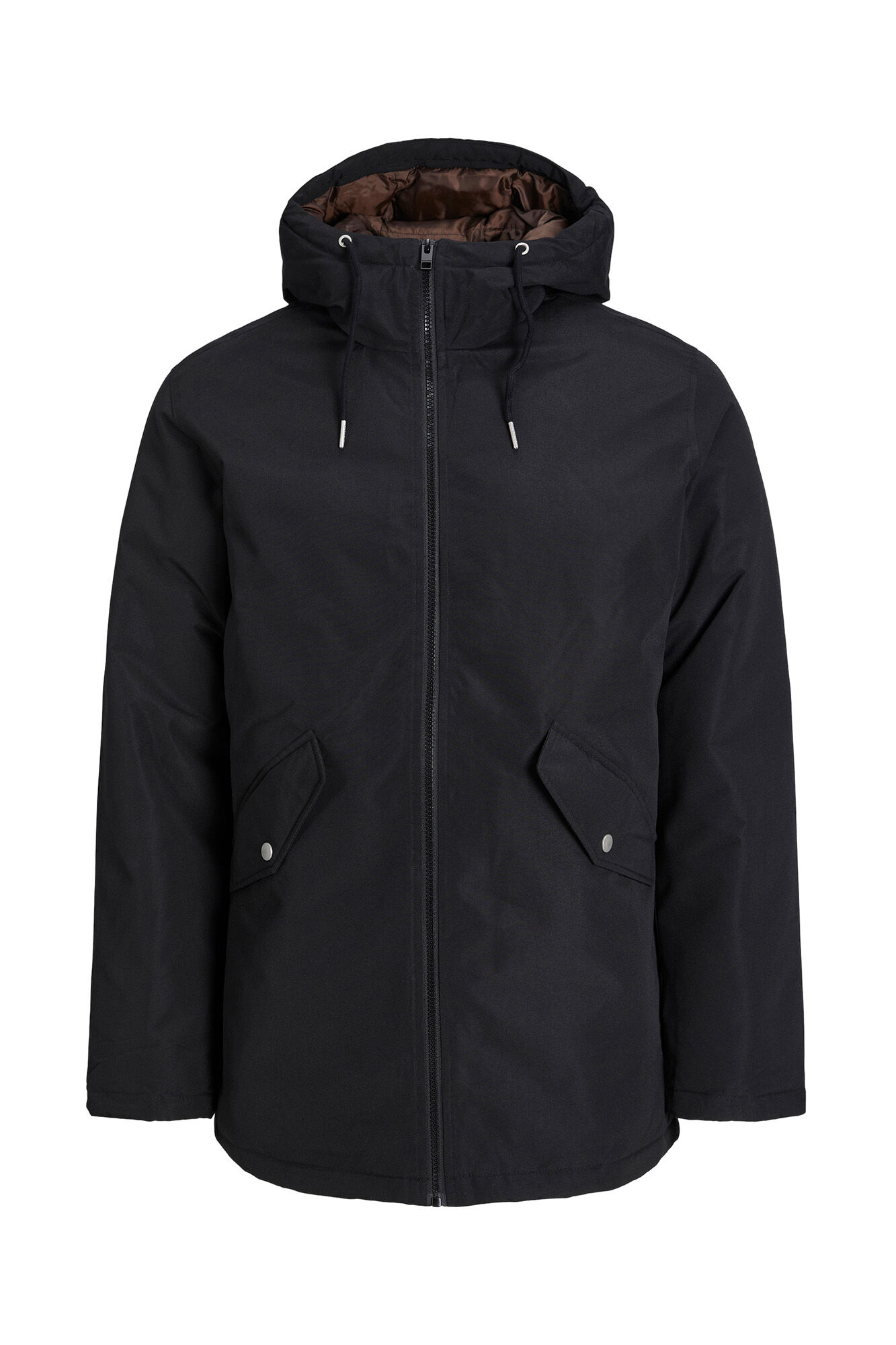 Parka com capuz ajustável