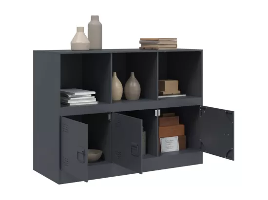 Buffet anthracite 99x39x73 cm acier