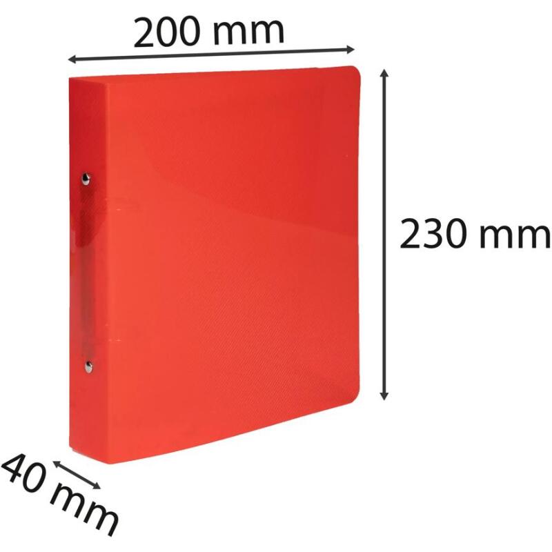 Classeur 2 anneaux plastifié Exacompta Crystal A5 - Dos 4 cm couleurs assorties