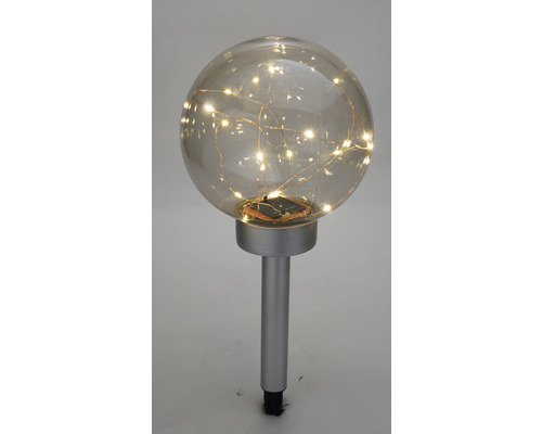 LED Vintage Solar Globe IP44 met grondpen, warm wit, RVS kleur, helder, Ø 200 mm