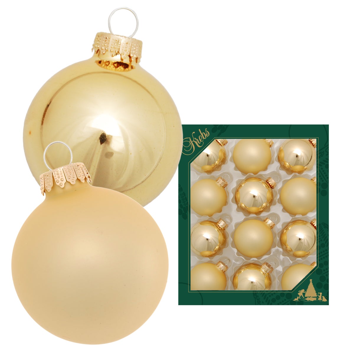 Assortiment glanzende/satijnen glazen ballen, 12 stuks, 5 cm glanzend, 12 stuks, kerstballen, kerstversieringen, kerstversieringen