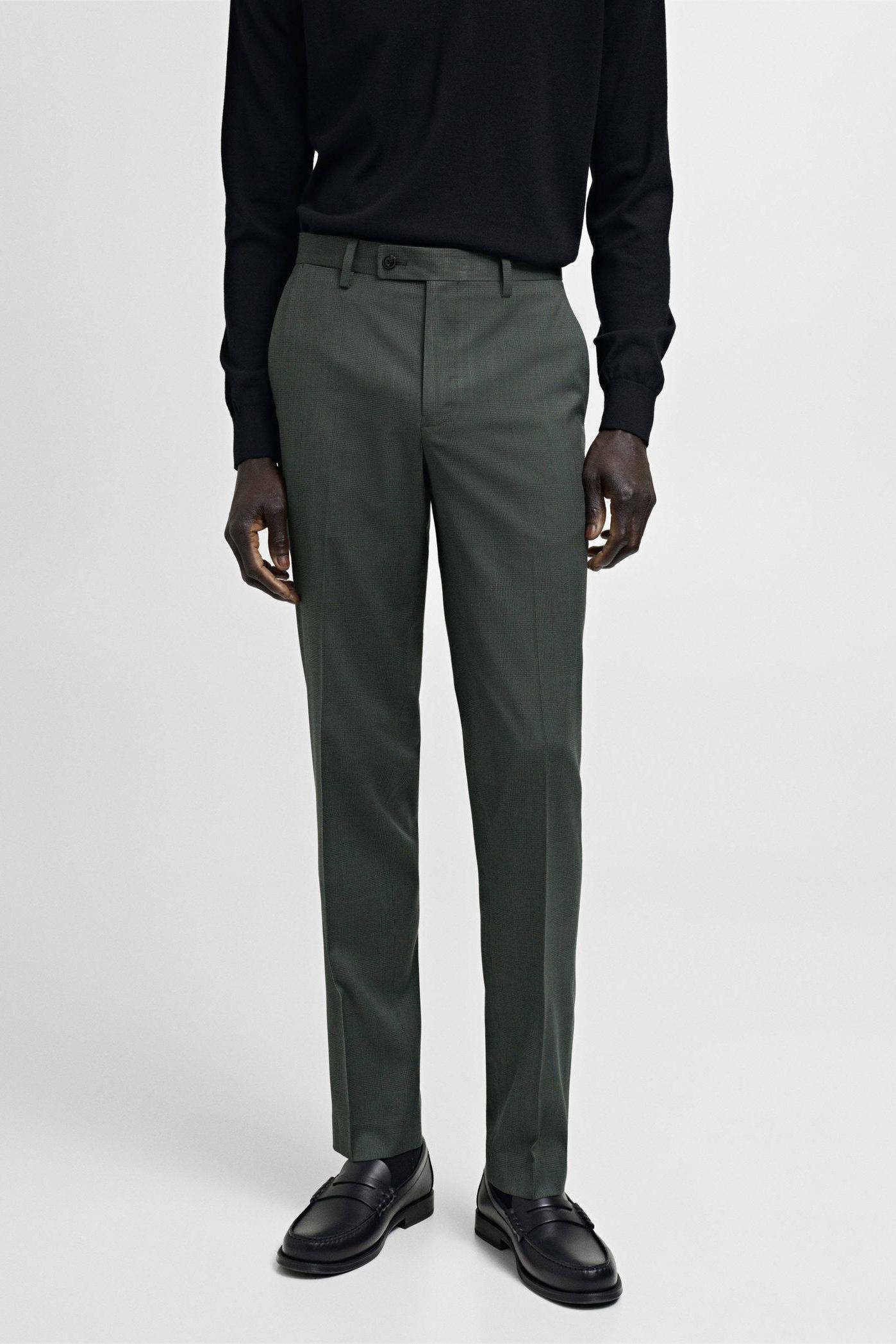 Mango Man slim pantalon groen
