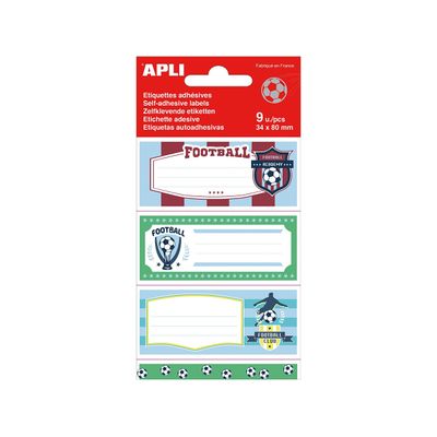 Apli Football - 9 Étiquettes scolaires - 36 x 81 mm