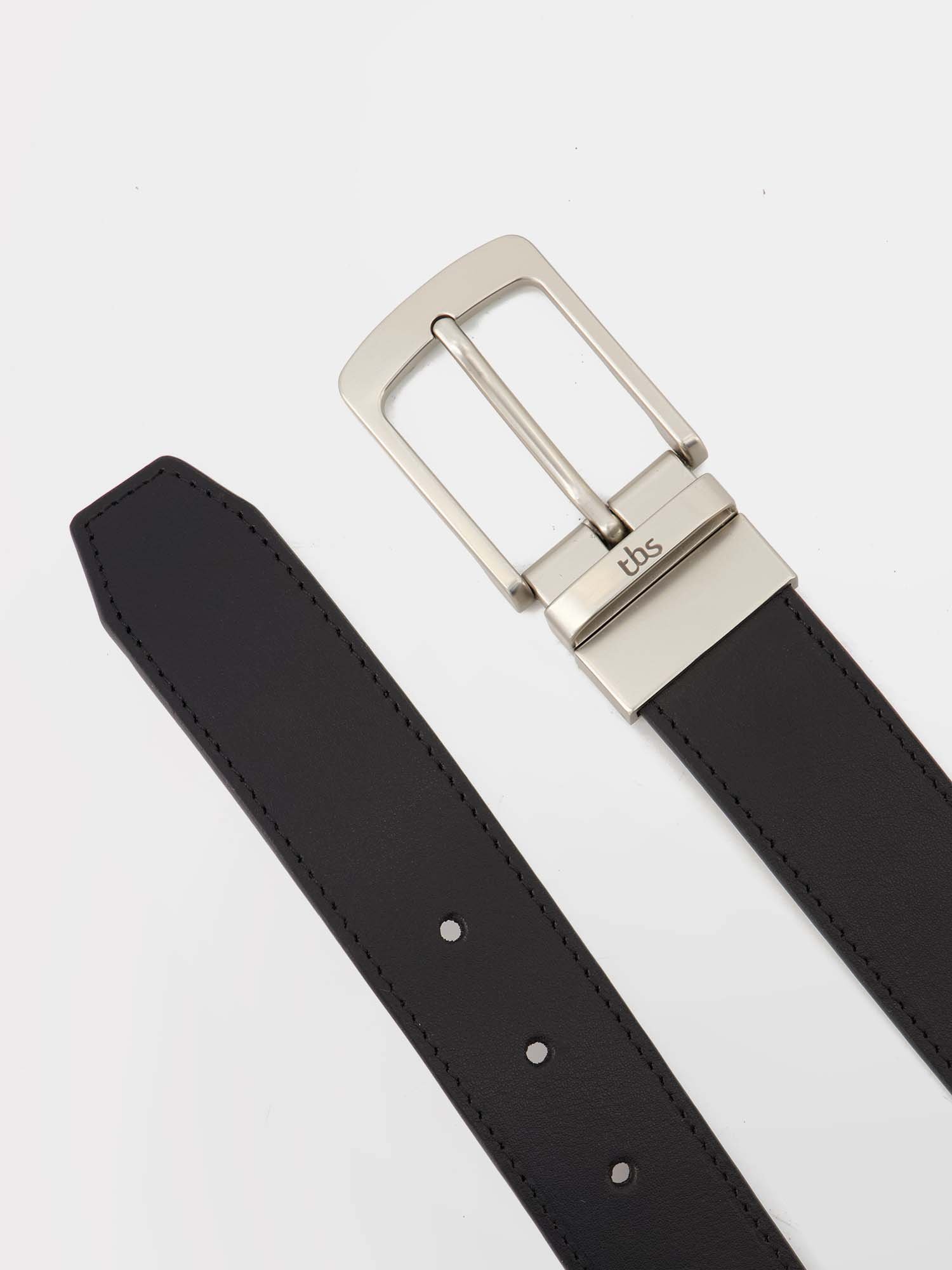 Ceinture Homme Reversible En Cuir Noir ou Ebene