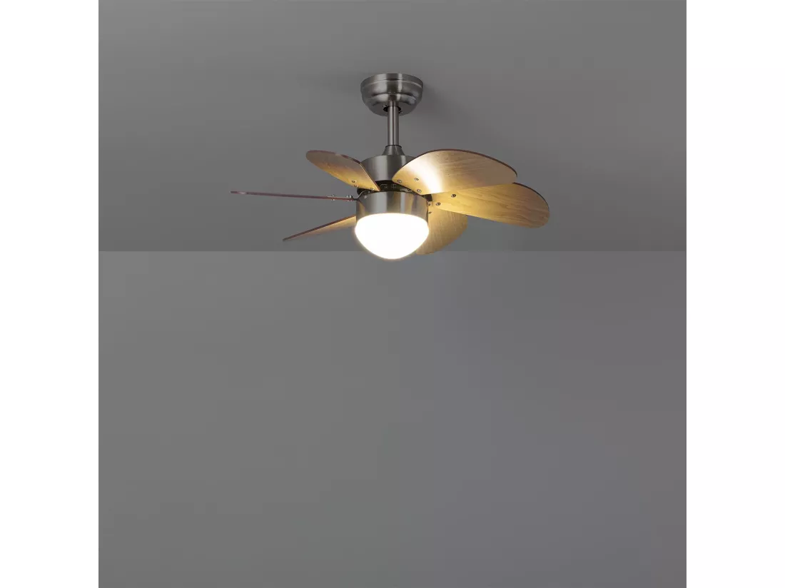 Ventilateur de Plafond Silencieux Orion Bois 81cm Moteur DC Argent