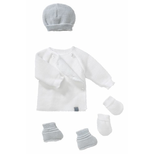 Lot maternité maille blanc et gris naissance - BEBE9 CREATION