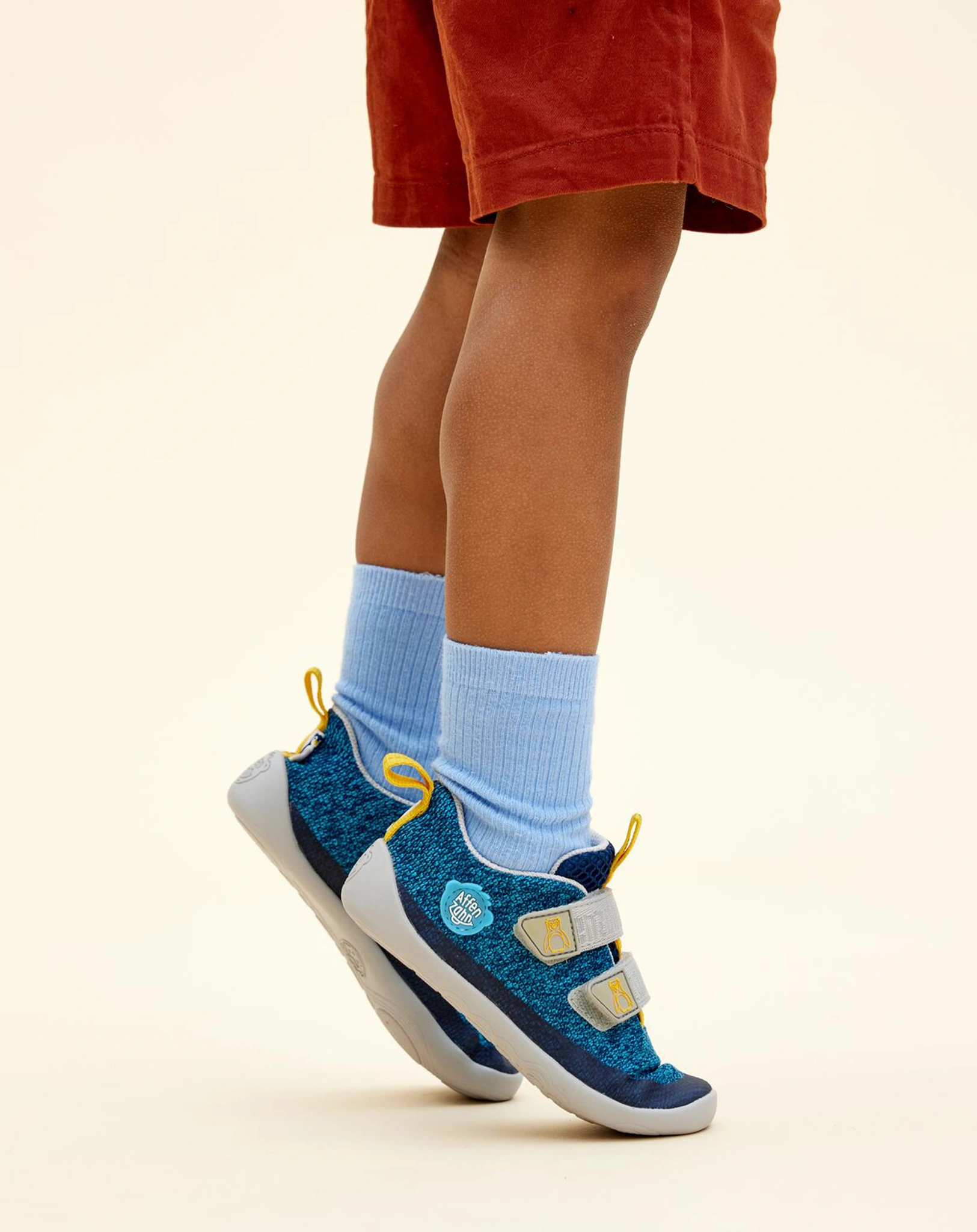 Strick-Halbschuhe HAPPY PENGUIN in blau